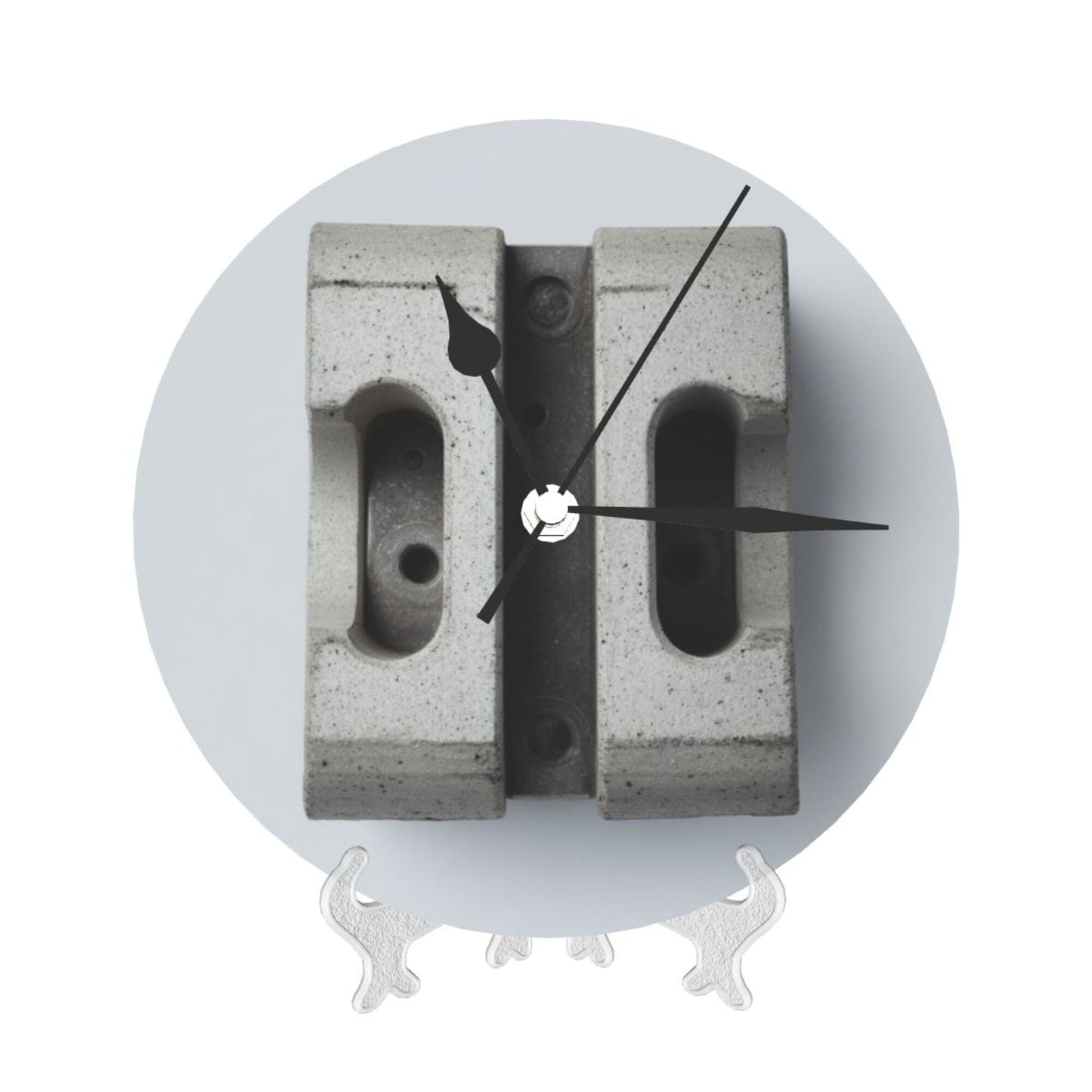 25cm Industrial Concrete Block Wall Clock|Minimalist Silent Round Wall Clock with Raw Texture Design