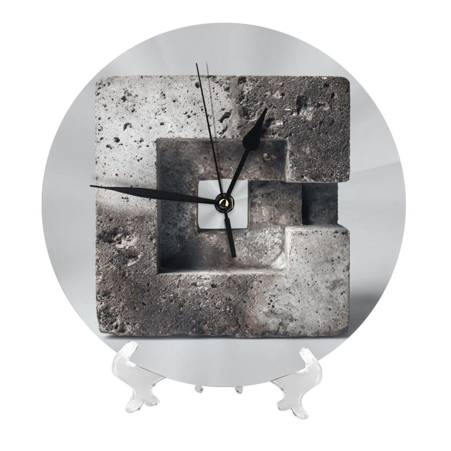 Creative Modern Wall Clock | 9.84" Round Minimalist Silent Clock with Industrial Rock Design