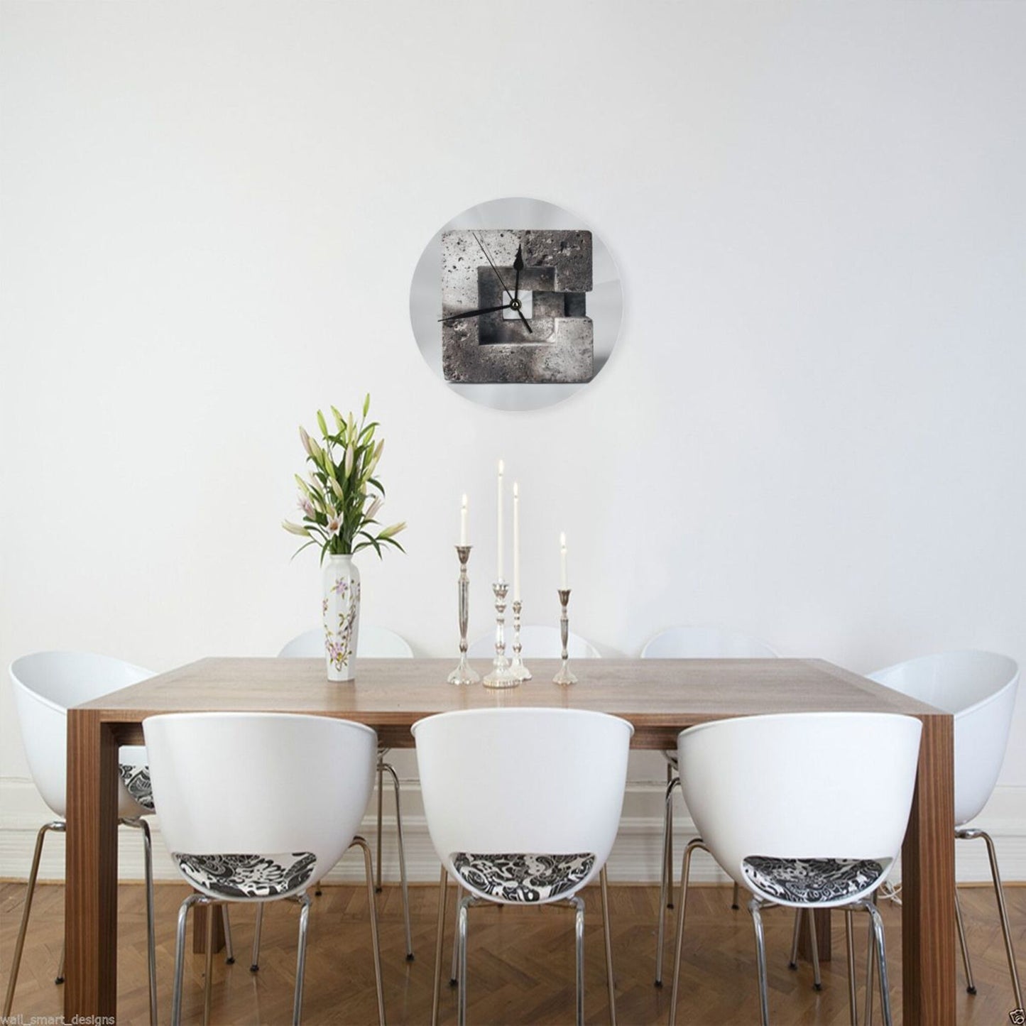 Creative Modern Wall Clock | 9.84" Round Minimalist Silent Clock with Industrial Rock Design