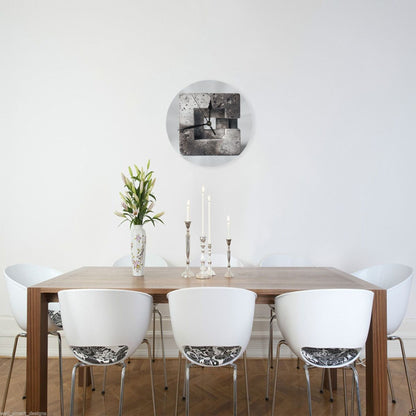 Creative Modern Wall Clock | 9.84" Round Minimalist Silent Clock with Industrial Rock Design