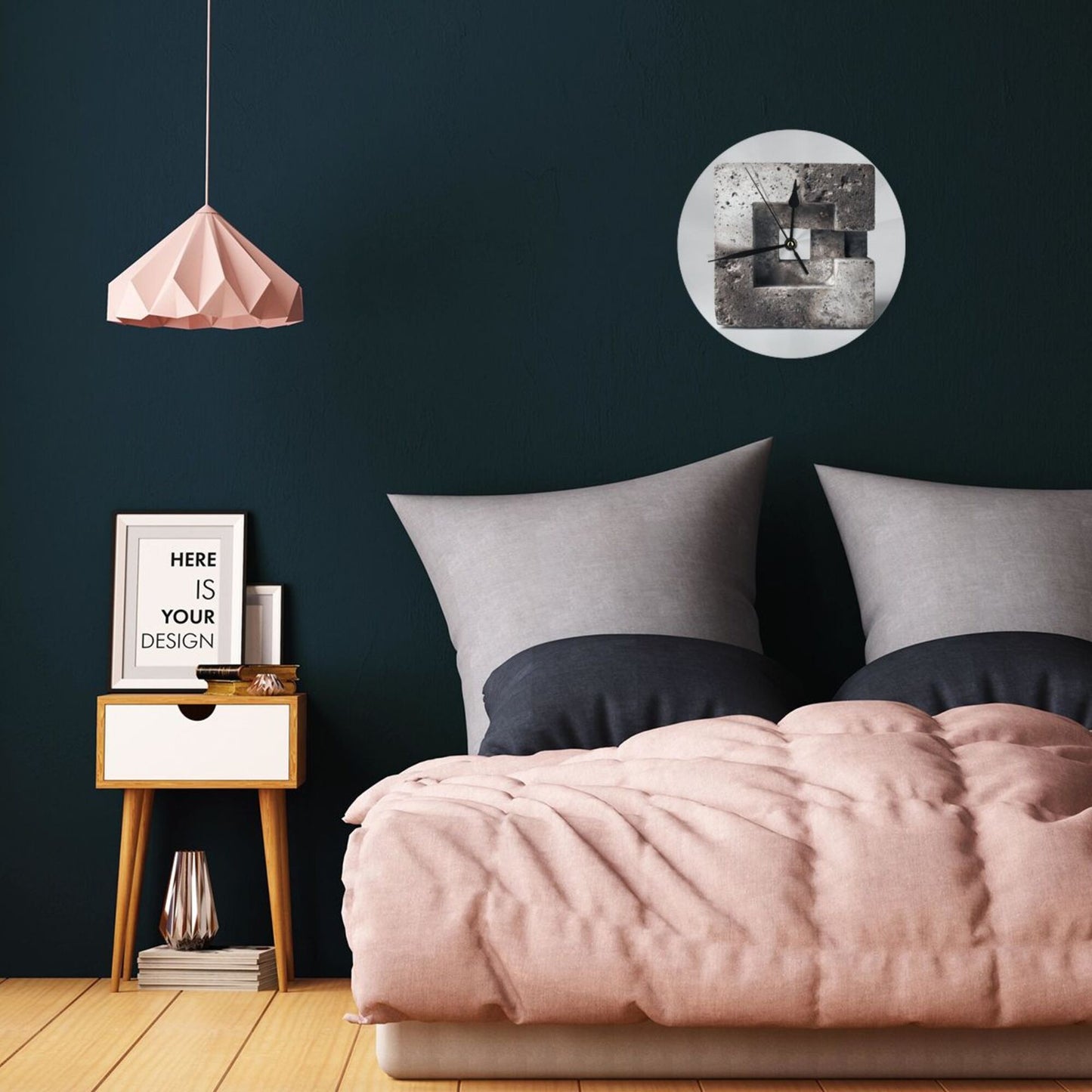 Creative Modern Wall Clock | 9.84" Round Minimalist Silent Clock with Industrial Rock Design