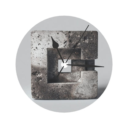 Creative Modern Wall Clock | 9.84" Round Minimalist Silent Clock with Industrial Rock Design