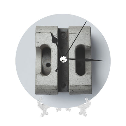 25cm Industrial Concrete Block Wall Clock｜Minimalist Silent Round Wall Clock with Raw Texture Design