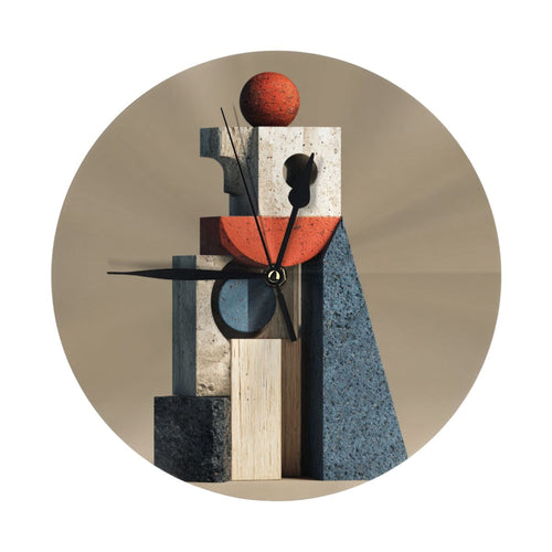 25cm Modern Abstract Geometric Wall Clock｜Silent Round Decorative Clock for Contemporary Interiors