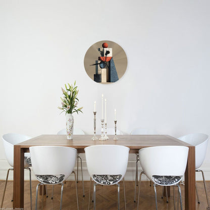 25cm Modern Abstract Geometric Wall Clock｜Silent Round Decorative Clock for Contemporary Interiors