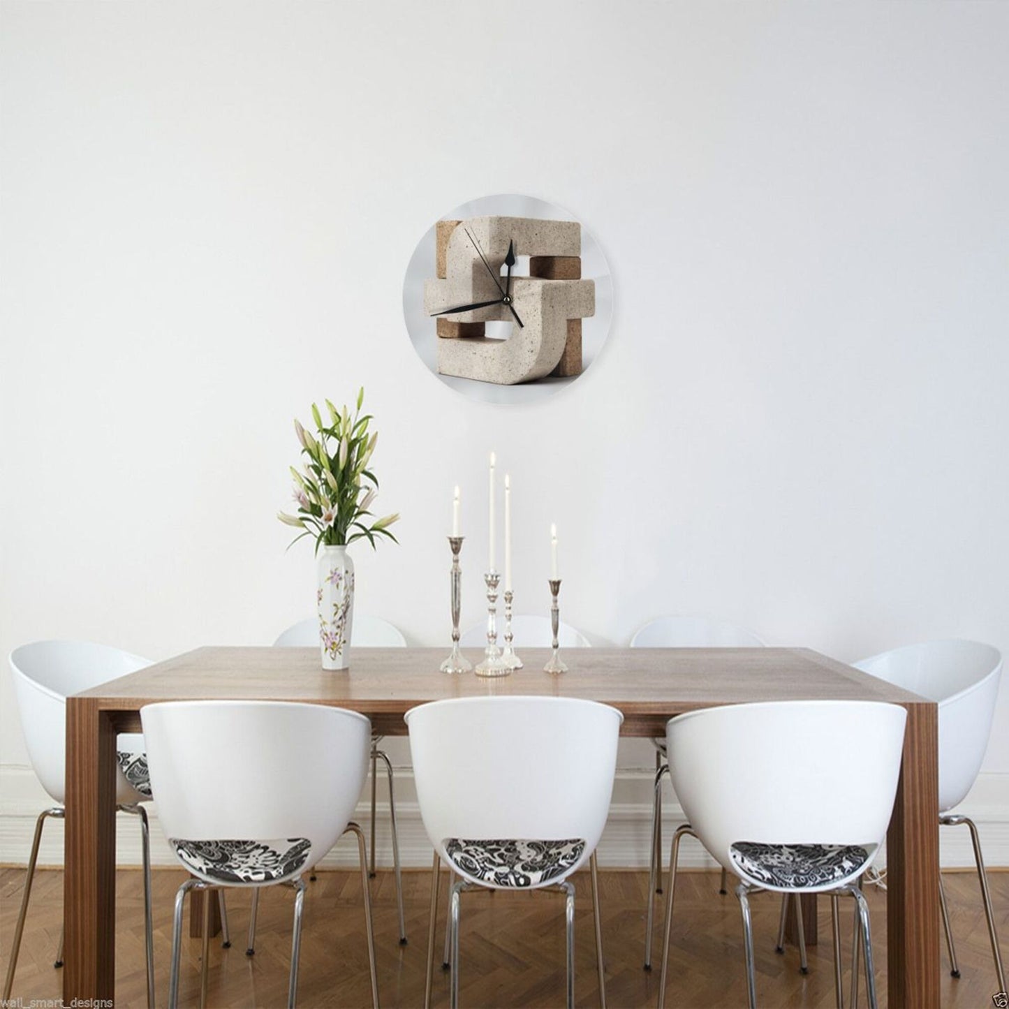 25cm Geometric Stone Texture Wall Clock｜Modern Silent Round Decorative Clock｜Minimalist Artistic Wall Timepiece