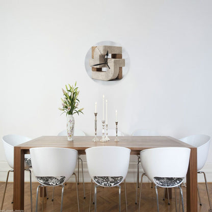 25cm Geometric Stone Texture Wall Clock｜Modern Silent Round Decorative Clock｜Minimalist Artistic Wall Timepiece