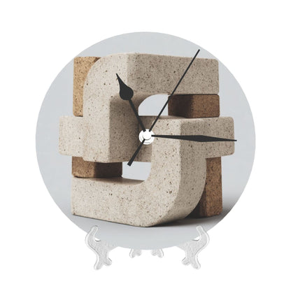 25cm Geometric Stone Texture Wall Clock｜Modern Silent Round Decorative Clock｜Minimalist Artistic Wall Timepiece