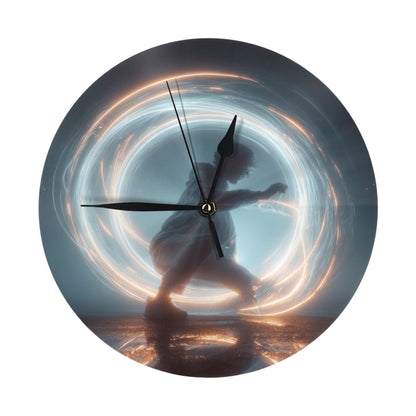 25cm Silent Wall Clock｜Light Motion Dancer Design｜Modern Sci-Fi Artistic Timepiece