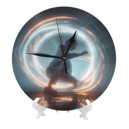 25cm Silent Wall Clock｜Light Motion Dancer Design｜Modern Sci-Fi Artistic Timepiece