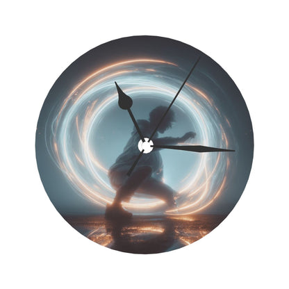 25cm Silent Wall Clock｜Light Motion Dancer Design｜Modern Sci-Fi Artistic Timepiece