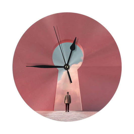 25cm Silent Wall Clock｜Keyhole of Discovery｜Minimal Surreal Art Clock