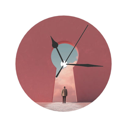 25cm Silent Wall Clock｜Keyhole of Discovery｜Minimal Surreal Art Clock
