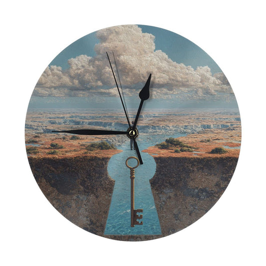 25cm Surreal Wall Clock｜Key to the Unknown｜Landscape Portal Art Clock