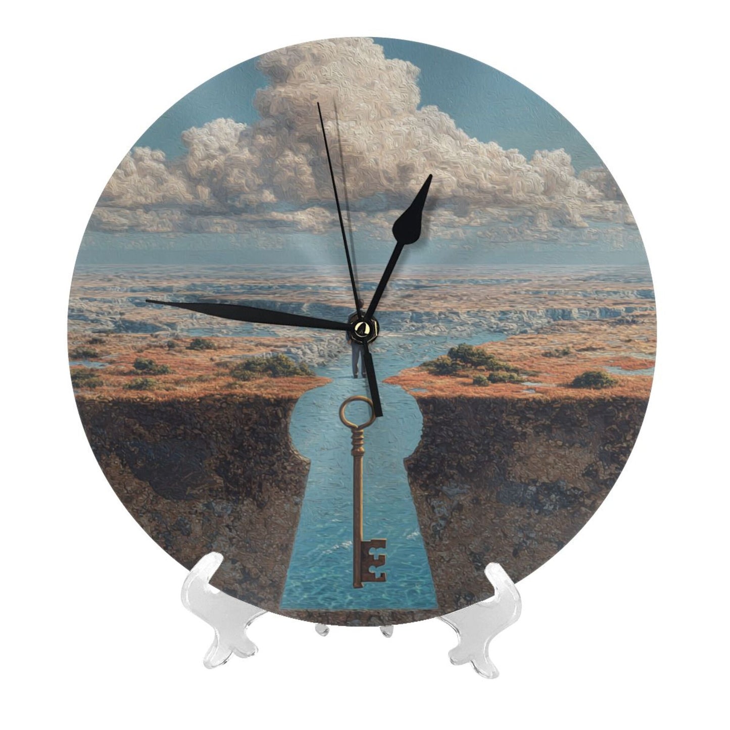 25cm Surreal Wall Clock｜Key to the Unknown｜Landscape Portal Art Clock
