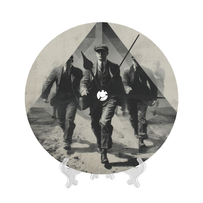 25cm Retro Running Gentlemen Wall Clock｜Black & White Silent Action-Inspired Timepiece